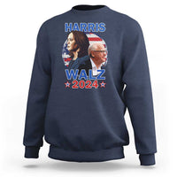 Harris Walz 2024 Sweatshirt Presidential Election Star USA Flag - Wonder Print Shop