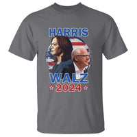 Harris Walz 2024 T Shirt Presidential Election Star USA Flag - Wonder Print Shop