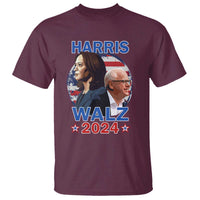 Harris Walz 2024 T Shirt Presidential Election Star USA Flag - Wonder Print Shop