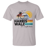 Harris Walz For A Brighter Tomorrow T Shirt Retro Sunshine Blue Wave Coconut Tree - Wonder Print Shop
