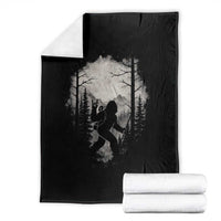 Funny Bigfoot Hiking Night Stroll Mountain Forest Throw Blanket - Wonder Print Shop