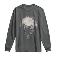 Funny Bigfoot Hiking Night Stroll Mountain Forest Long Sleeve Shirt - Wonder Print Shop