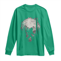 Funny Bigfoot Hiking Night Stroll Mountain Forest Long Sleeve Shirt - Wonder Print Shop