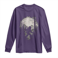 Funny Bigfoot Hiking Night Stroll Mountain Forest Long Sleeve Shirt - Wonder Print Shop