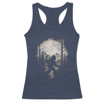 Funny Bigfoot Hiking Night Stroll Mountain Forest Racerback Tank Top - Wonder Print Shop