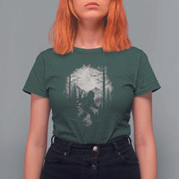 Funny Bigfoot Hiking Night Stroll Mountain Forest T Shirt For Women - Wonder Print Shop