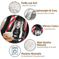 Horror Anime Manga Creepy Goth Japanese Girl Throw Blanket - Wonder Print Shop