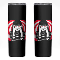 Horror Anime Manga Creepy Goth Japanese Girl Skinny Tumbler - Wonder Print Shop