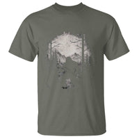 Funny Bigfoot Hunting T Shirt Sasquatch Wildlife Hunter Forest - Wonder Print Shop