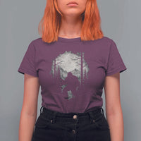 Funny Bigfoot Hunting T Shirt For Women Sasquatch Wildlife Hunter Forest - Wonder Print Shop