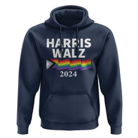 Harris Walz Hoodie LGBT Rainbow Flag Presidential Election 2024 - Wonder Print Shop