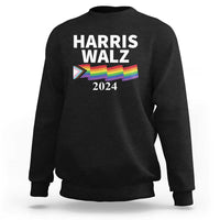 Harris Walz Sweatshirt LGBT Rainbow Flag Presidential Election 2024 - Wonder Print Shop