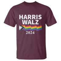Harris Walz T Shirt LGBT Rainbow Flag Presidential Election 2024 - Wonder Print Shop