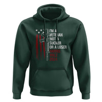 Harris Walz 2024 Hoodie I'm A Veteran Not A Sucker Or A Loser American Flag Gun - Wonder Print Shop