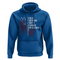 Harris Walz 2024 Hoodie I'm A Veteran Not A Sucker Or A Loser American Flag Gun - Wonder Print Shop