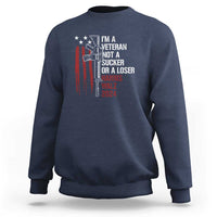 Harris Walz 2024 Sweatshirt I'm A Veteran Not A Sucker Or A Loser American Flag Gun - Wonder Print Shop