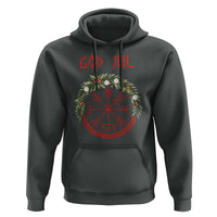Yule Pagan Hoodie God Jul Christmas Nordic Vegvisir Wreath