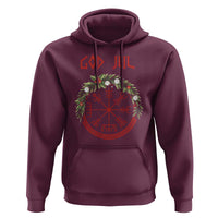 Yule Pagan Hoodie God Jul Christmas Nordic Vegvisir Wreath