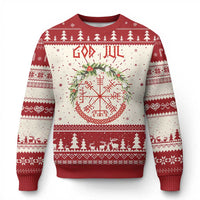 Yule Pagan Ugly Christmas Sweater God Jul Christmas Nordic Vegvisir Wreath - Wonder Print Shop