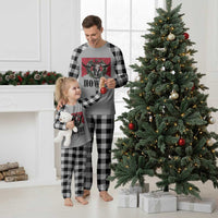 Western Xmas Plaid Pajama Set Howdy Christmas Cow Skull Xmas Wreath - Wonder Print Shop