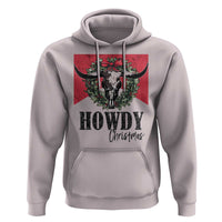 Western Xmas Hoodie Howdy Christmas Cow Skull Xmas Wreath TS11