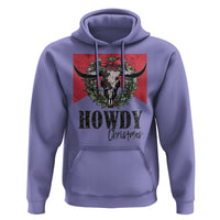 Western Xmas Hoodie Howdy Christmas Cow Skull Xmas Wreath TS11