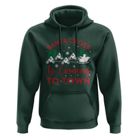 Funny Christmas Dirt Bike Hoodie Santa Cross Is Coming To Town Motorcross