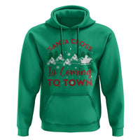 Funny Christmas Dirt Bike Hoodie Santa Cross Is Coming To Town Motorcross