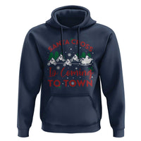 Funny Christmas Dirt Bike Hoodie Santa Cross Is Coming To Town Motorcross