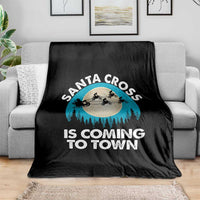 Funny Christmas Motocross Throw Blanket Santa Cross Is Coming To Town Sport - Wonder Print Shop