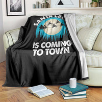Funny Christmas Motocross Throw Blanket Santa Cross Is Coming To Town Sport - Wonder Print Shop