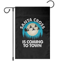 Funny Christmas Motocross Garden Flag Santa Cross Is Coming To Town Sport - Wonder Print Shop