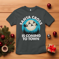 Funny Christmas Motocross T Shirt Santa Cross Is Coming To Town Sport - Wonder Print Shop
