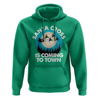 Funny Christmas Motocross Hoodie Santa Cross Is Coming To Town Sport
