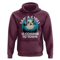 Funny Christmas Motocross Hoodie Santa Cross Is Coming To Town Sport
