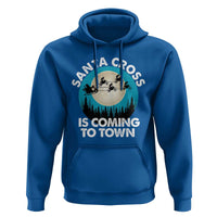 Funny Christmas Motocross Hoodie Santa Cross Is Coming To Town Sport