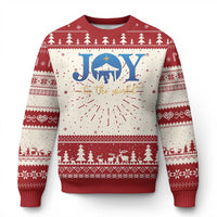 Joy To The World Ugly Christmas Sweater Christian Christmas Nativity Scene Star Of Bethlehem - Wonder Print Shop