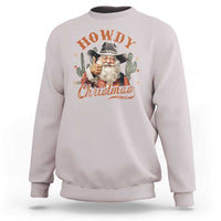 Funny Western Xmas Sweatshirt Howdy Christmas Retro Cowboy Santa Country - Wonder Print Shop
