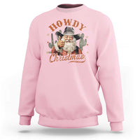 Funny Western Xmas Sweatshirt Howdy Christmas Retro Cowboy Santa Country - Wonder Print Shop