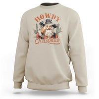 Funny Western Xmas Sweatshirt Howdy Christmas Retro Cowboy Santa Country - Wonder Print Shop