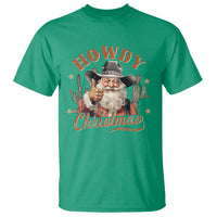 Funny Western Xmas T Shirt Howdy Christmas Retro Cowboy Santa Country - Wonder Print Shop