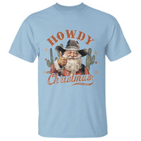 Funny Western Xmas T Shirt Howdy Christmas Retro Cowboy Santa Country - Wonder Print Shop