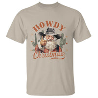 Funny Western Xmas T Shirt Howdy Christmas Retro Cowboy Santa Country - Wonder Print Shop