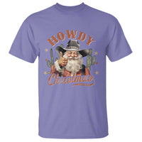 Funny Western Xmas T Shirt Howdy Christmas Retro Cowboy Santa Country - Wonder Print Shop