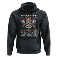 Christmas Viking Hoodie Fa La La La La Val Hal La Santa Viking Warriors