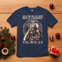 Viking Christmas T Shirt Deck The Halls With Skulls And Bodies Valhalla - Wonder Print Shop