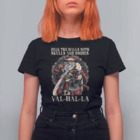 Viking Christmas T Shirt For Women Deck The Halls With Skulls And Bodies Valhalla - Wonder Print Shop