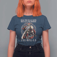 Viking Christmas T Shirt For Women Deck The Halls With Skulls And Bodies Valhalla - Wonder Print Shop