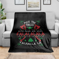 Viking Christmas Throw Blanket Deck The Halls With Mead And Axes Falalala Valhalla La - Wonder Print Shop