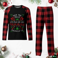 Viking Christmas Plaid Pajama Set Deck The Halls With Mead And Axes Falalala Valhalla La - Wonder Print Shop